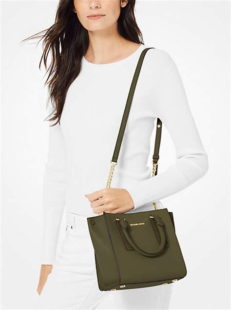 MICHAEL KORS Alessa Small Pebbled Leather Satchel 